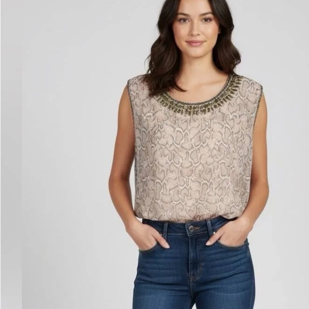 Snake Print Women's Top - Brown